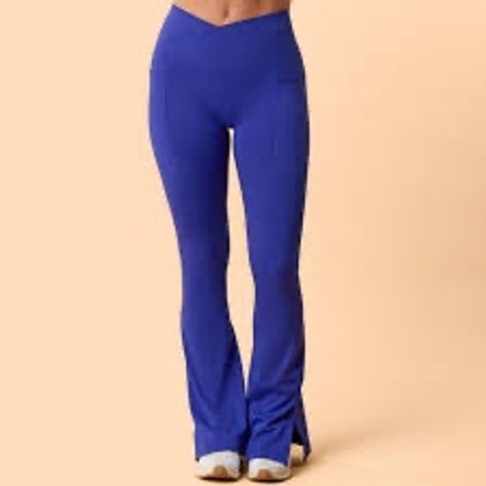 Blogilates XS Royal Blue Crisscross Flares Tall Athleisure Kentucky UK